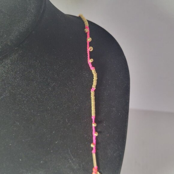 Stella & Dot Gold Tone Simple Modest Dainty Long Colorful Beaded Necklace - Picture 4 of 6